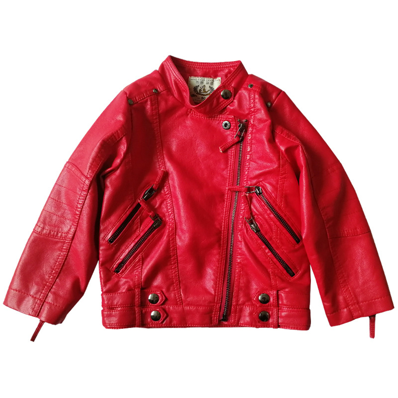 Streetwear Brand Logo Design - Meninas natal vermelho motocicleta jaqueta de