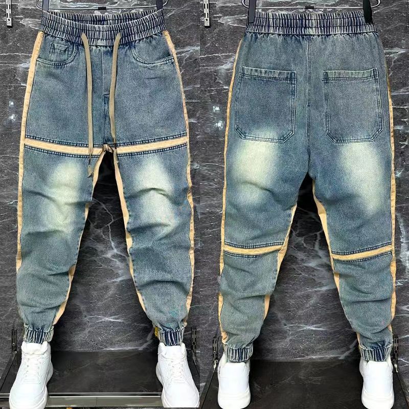 Streetwear Brand Jeans - Calça jeans harém azul masculina, jeans
