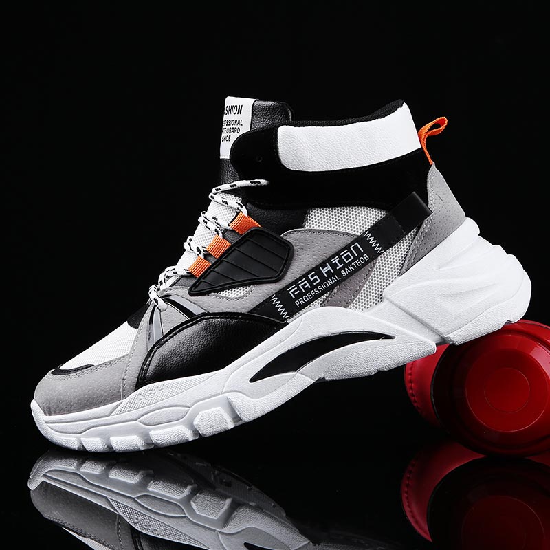 Streetwear Brand Jeans - Hightop-Sapatilhas Esportivas Masculinas, Sapatilhas de Cima