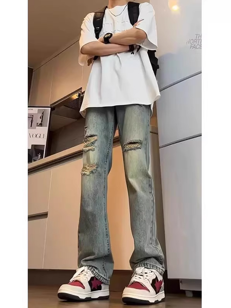 Streetwear Brand Jeans - Calça Jeans Masculina Estilo Americano High