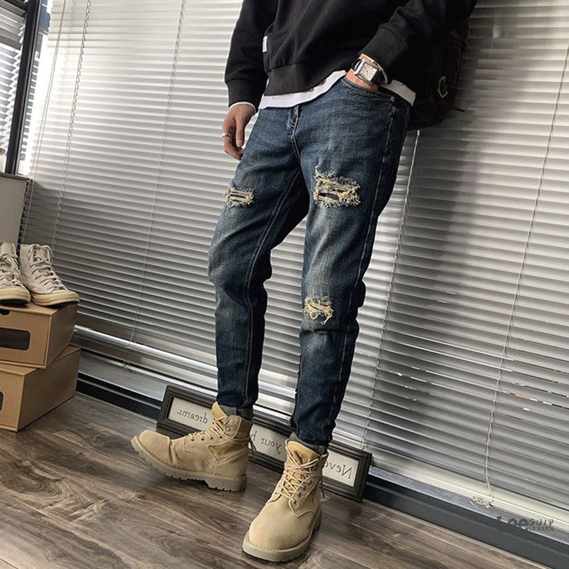 Jeans rasgados masculinos outo - Streetwear Brand Jeans avaliação e preço